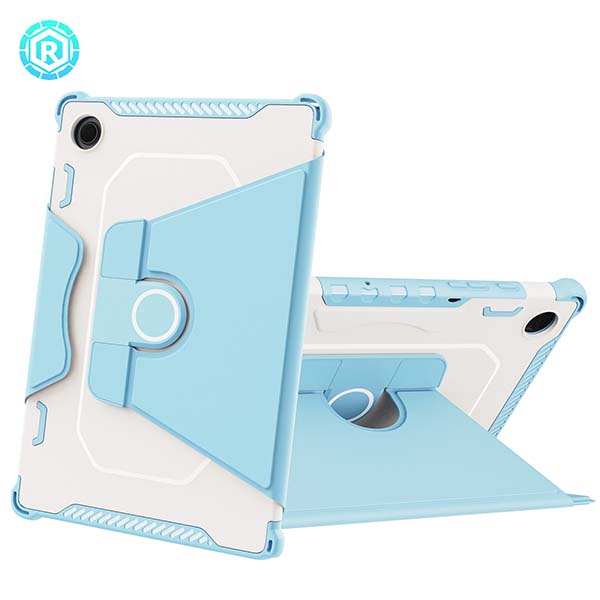 ROISKIN For Samsung Tablet Case With 360º Kickstand, Airbag Protection Glossy Leather Cover With Sleep/Wake Feature