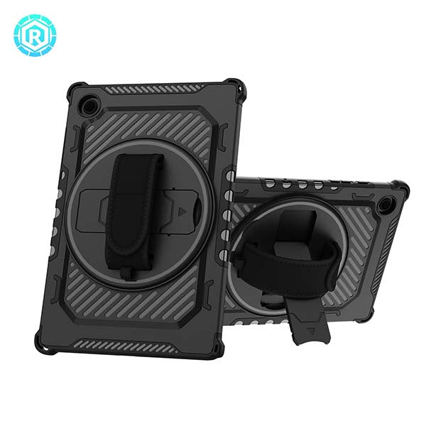 ROISKIN For Samsung Tablet Case With 360º Rotating Kickstand Hand/Shoulder Strap, Airbag Protection Cover